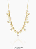 Ella Triangle Crystal Charms 18K Gold Plated Choker Necklace