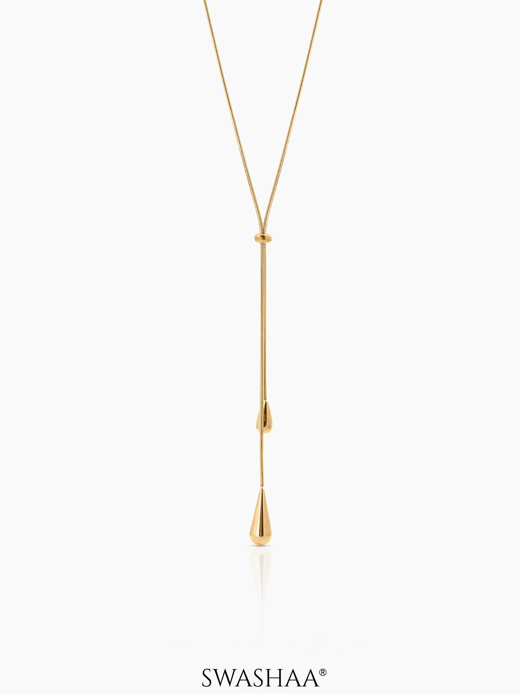 Elvara Y-Drop Teardrop Necklace - Swashaa