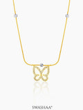 Evania Butterfly Charm 18K Gold Plated Chain Pendant Necklace 