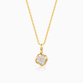 Gold Blume Wheel Diamond Pendant in pure gold with lab grown diamonds