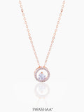 Gemma Diamond Solitaire Rosegold Plated Pendant Necklace