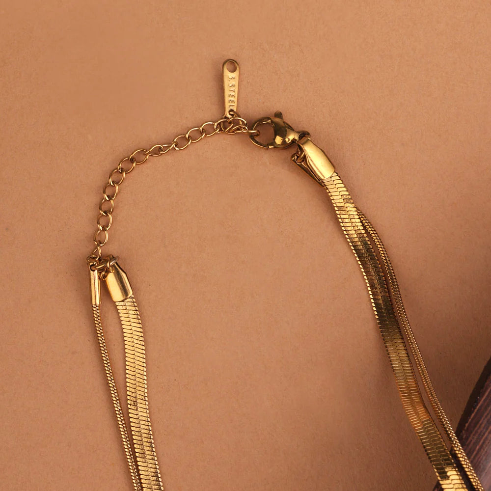 Dual-Strand Heart Drop Pendant Necklace