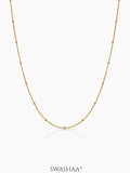 Liva Delicate Chain With Small Evenly Spaced Bead Accents 18K Gold Plated Chain
