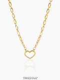 Luba Link Heart Charm 18K Gold Plated Necklace