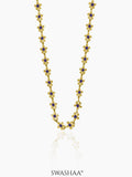 Madona Daisy Flower Blue 14K Gold Plated Chain Necklace