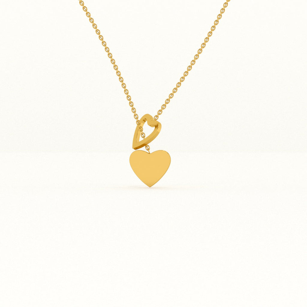 Two Heart Gold Lariat Necklace