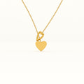 Two Heart Gold Lariat Necklace