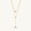 Two Layered Solitaire Drop Necklace