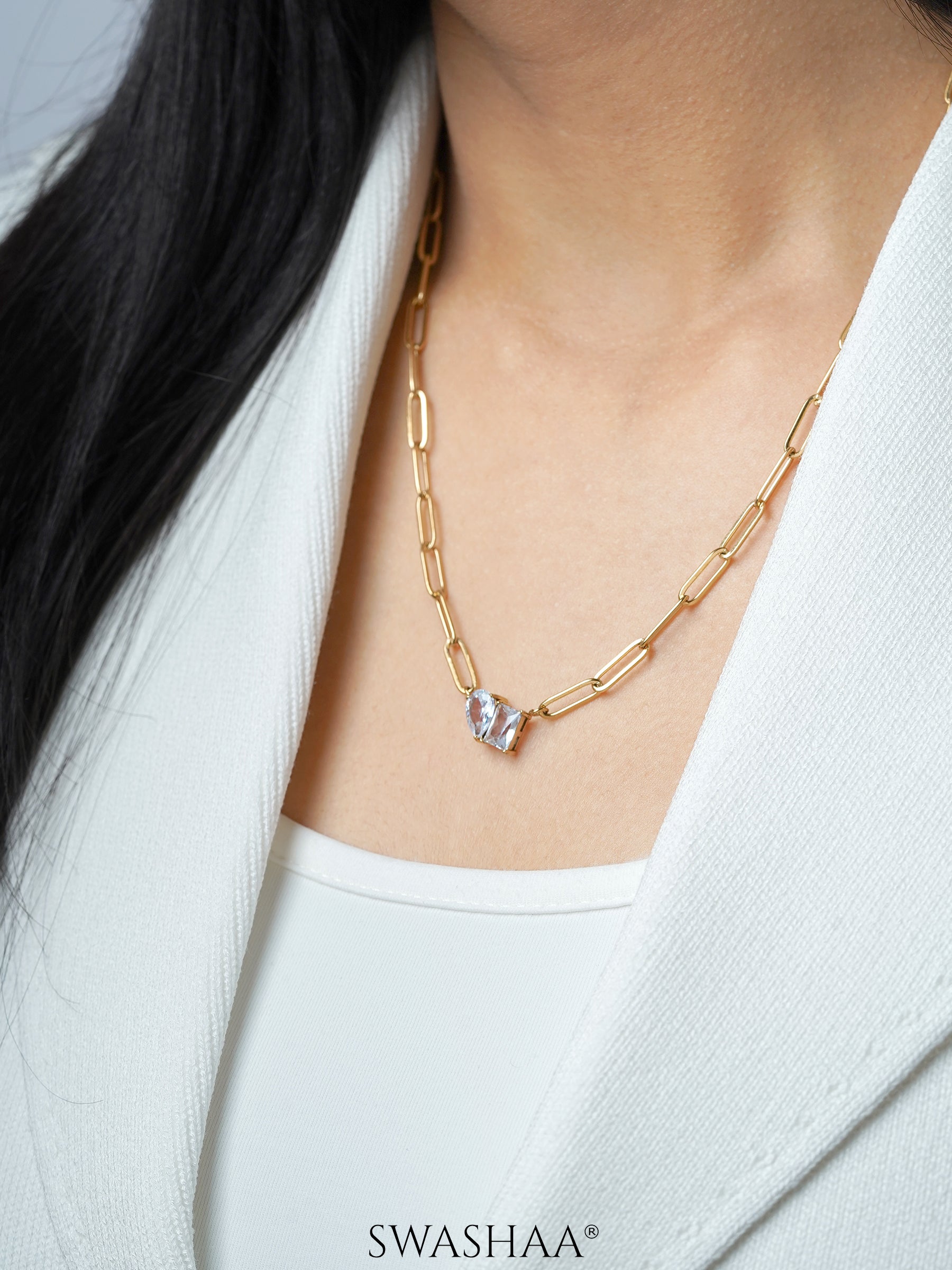 Naila Solitaire 18K Gold Plated Necklace