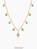 Noraya Diamond Teardrop Charms Necklace - Swashaa