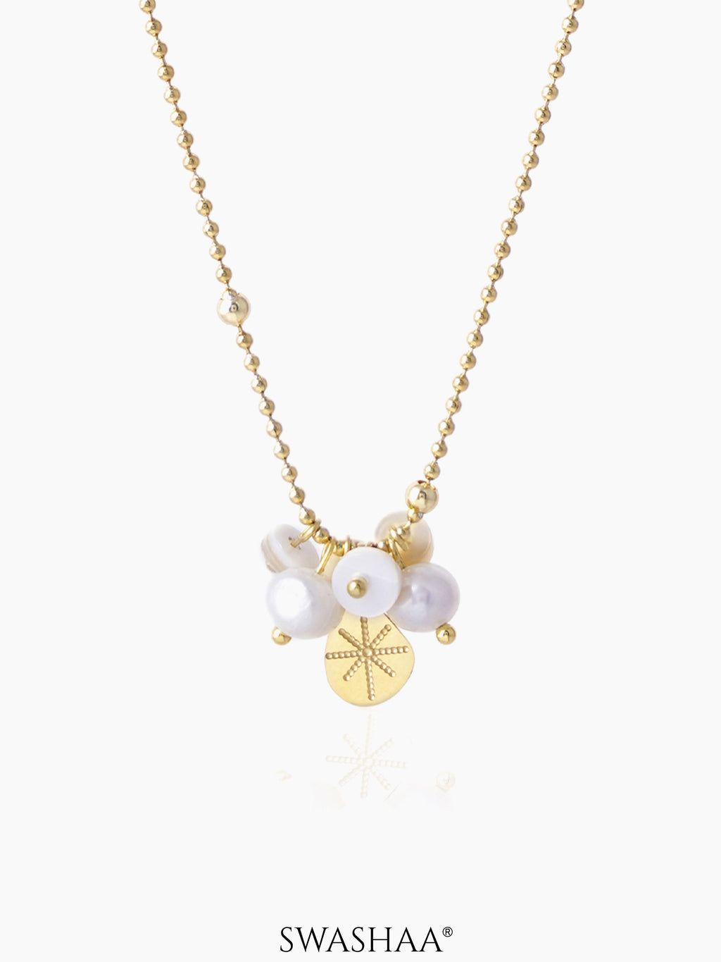 Odette Pearl Coin Charm 18K Gold Plated Necklace