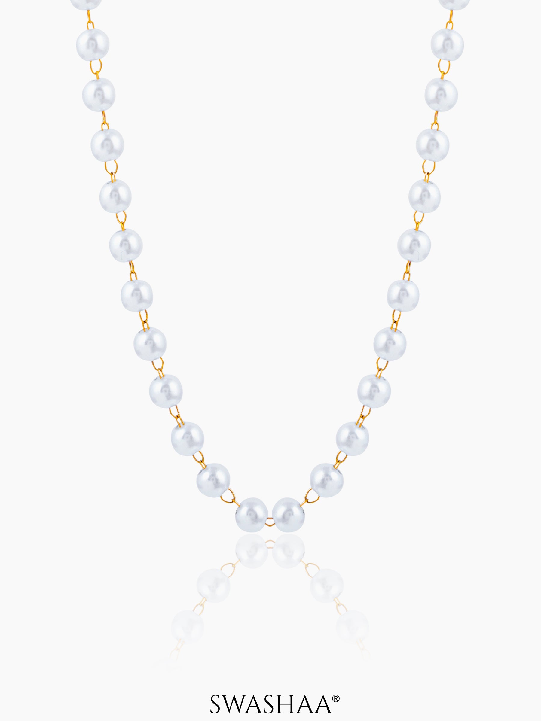 Olay Circular Pearl 18K Gold Plated Necklace