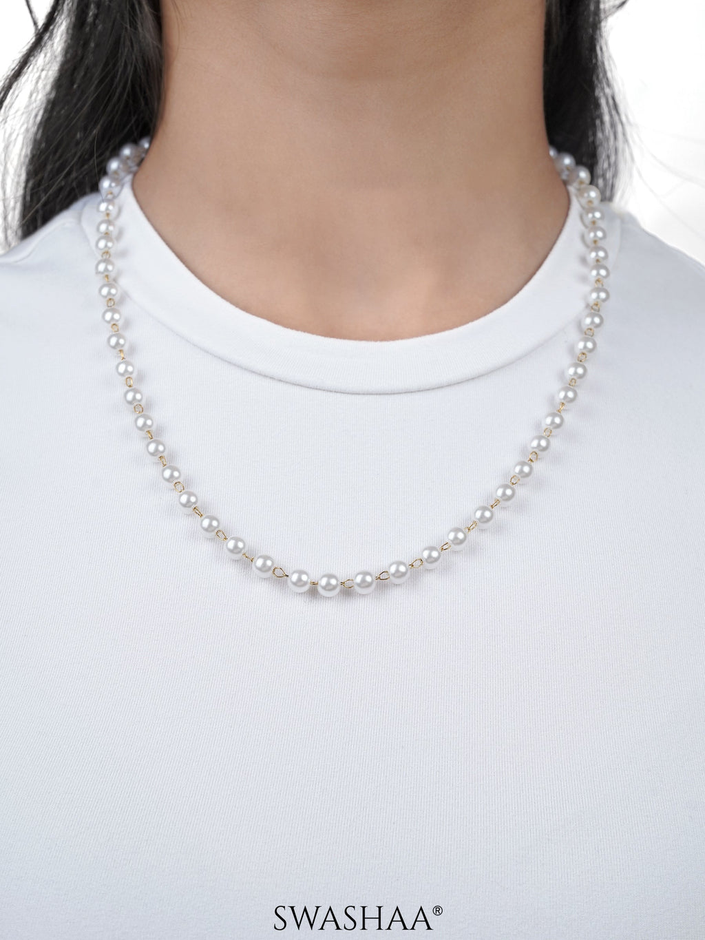 Olay Circular Pearl 18K Gold Plated Necklace