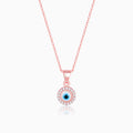 Rose Gold Studded Evil Eye Pendant