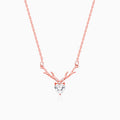 Rose Gold Deer Heart Necklace