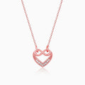 Rose Gold Infinite Love in Heart Necklace