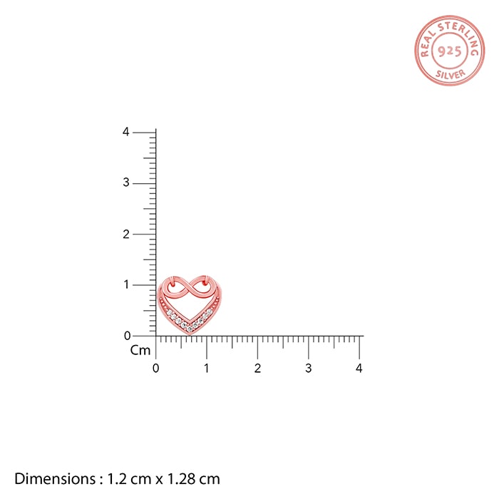 Rose Gold Infinite Love in Heart Necklace