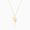 Golden Ballerina Pendant with Link Chain