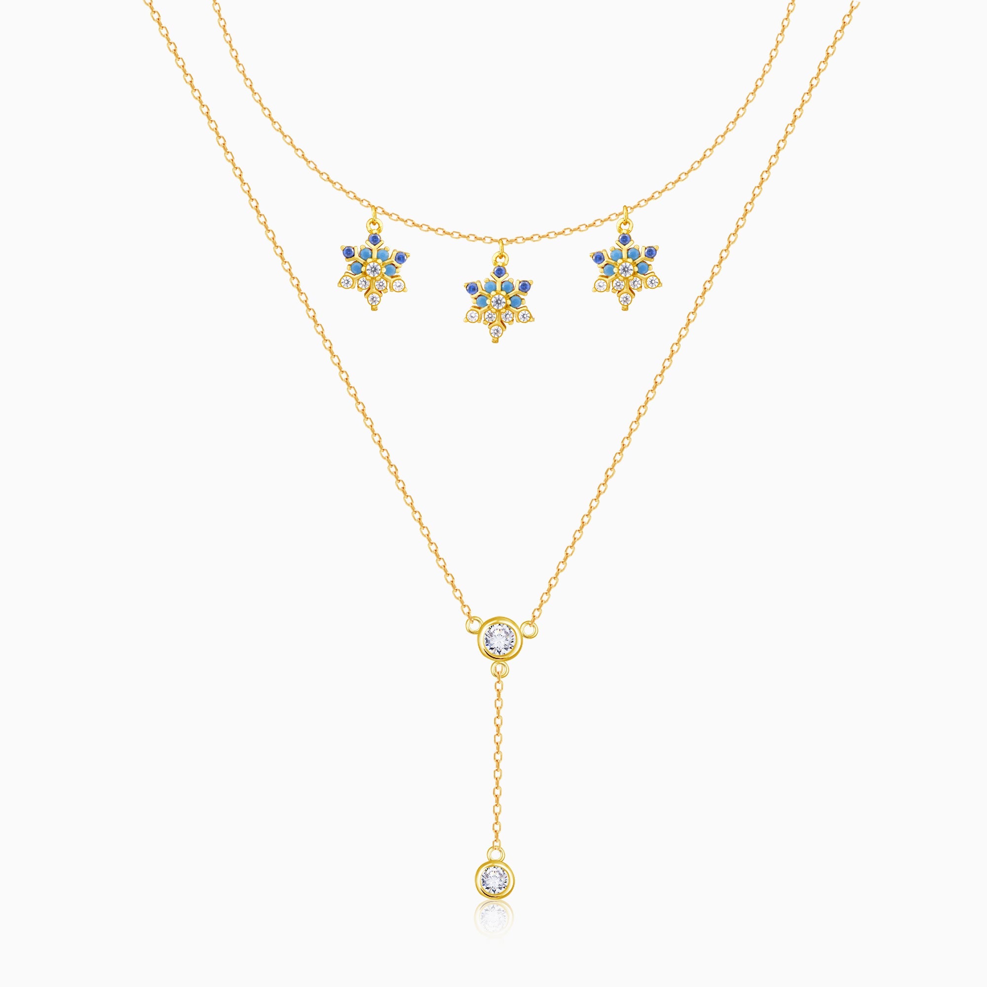 Golden Star Studded Layered Necklace
