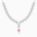 Silver Zircon Studded Magical Drop Necklace