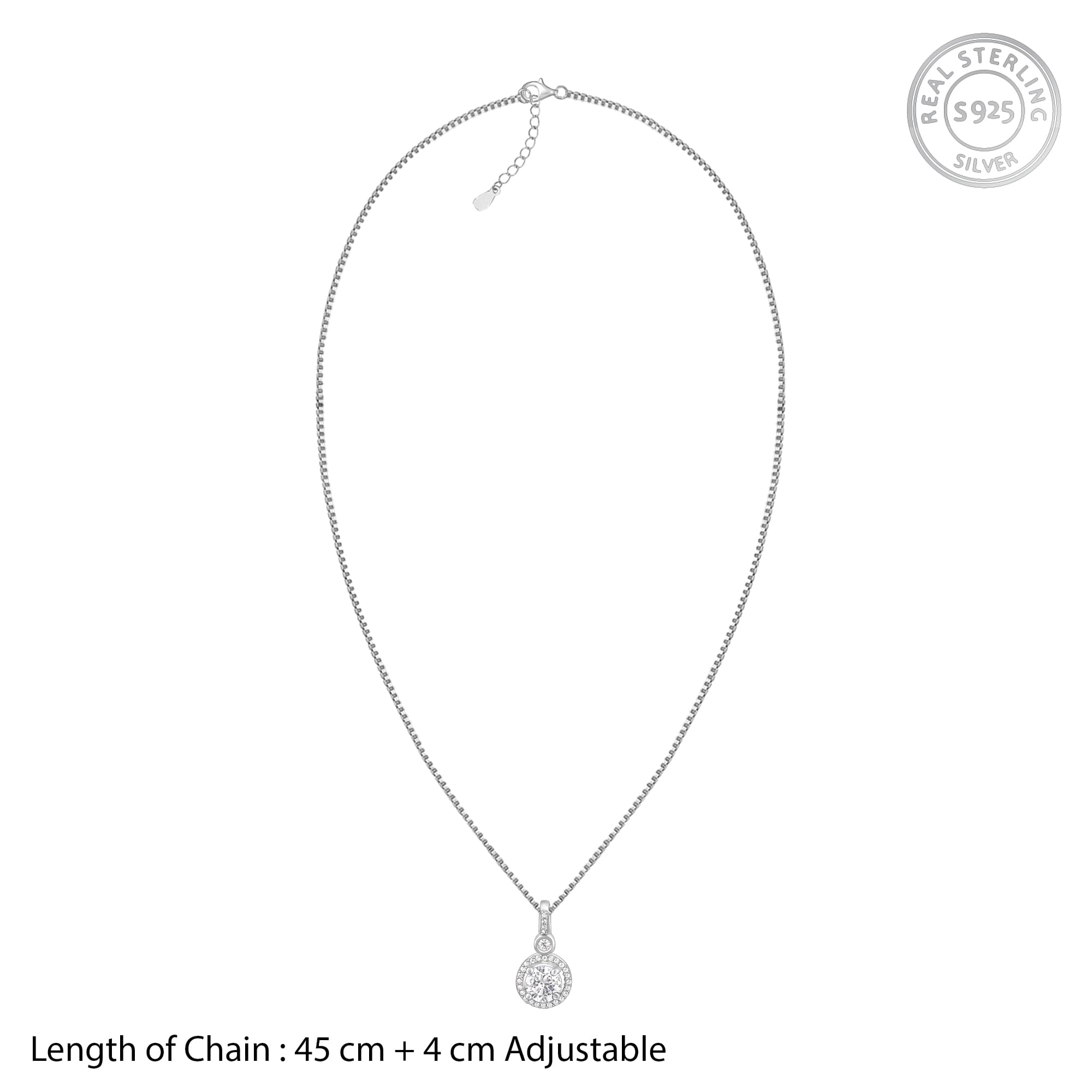 Silver Drizzle Drop Pendant with Box Chain