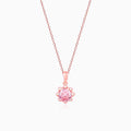 Rose Gold May You Always Bloom Pendant With Link Chain