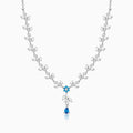 Silver Blue Daisy Necklace