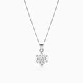 Silver Snowflake Pendant With Box Chain