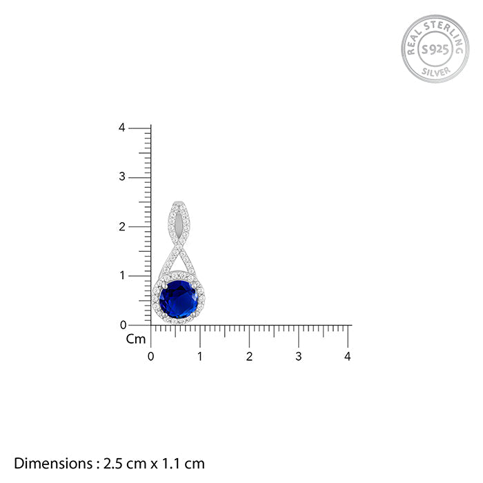 Silver Blue-maze Pendant With Link Chain
