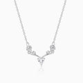 Silver Deer Heart Zircon Necklace