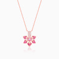 Rose Gold Rani Ebony Pendant with Link Chain