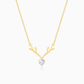 Golden Deer Heart Necklace