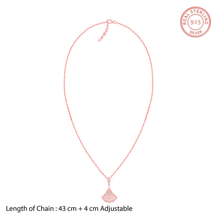 Rose Gold Seashell Pendant With Link Chain