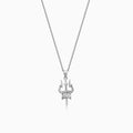 Silver Trishula Pendant with Box Chain For Him