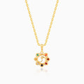 Golden Sunbeam Pendant with Link Chain