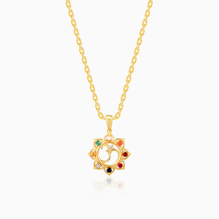 Golden Sunbeam Pendant with Link Chain