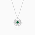 Silver Zircon Emerald Sunshine Pendant