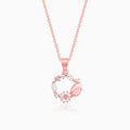 Rose Gold Drop Wreath Pendant With Link Chain
