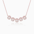 Rose Gold Baguette Bunch Necklace