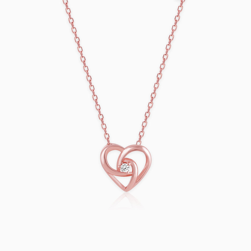 Rose Gold Meandering Heart Pendant