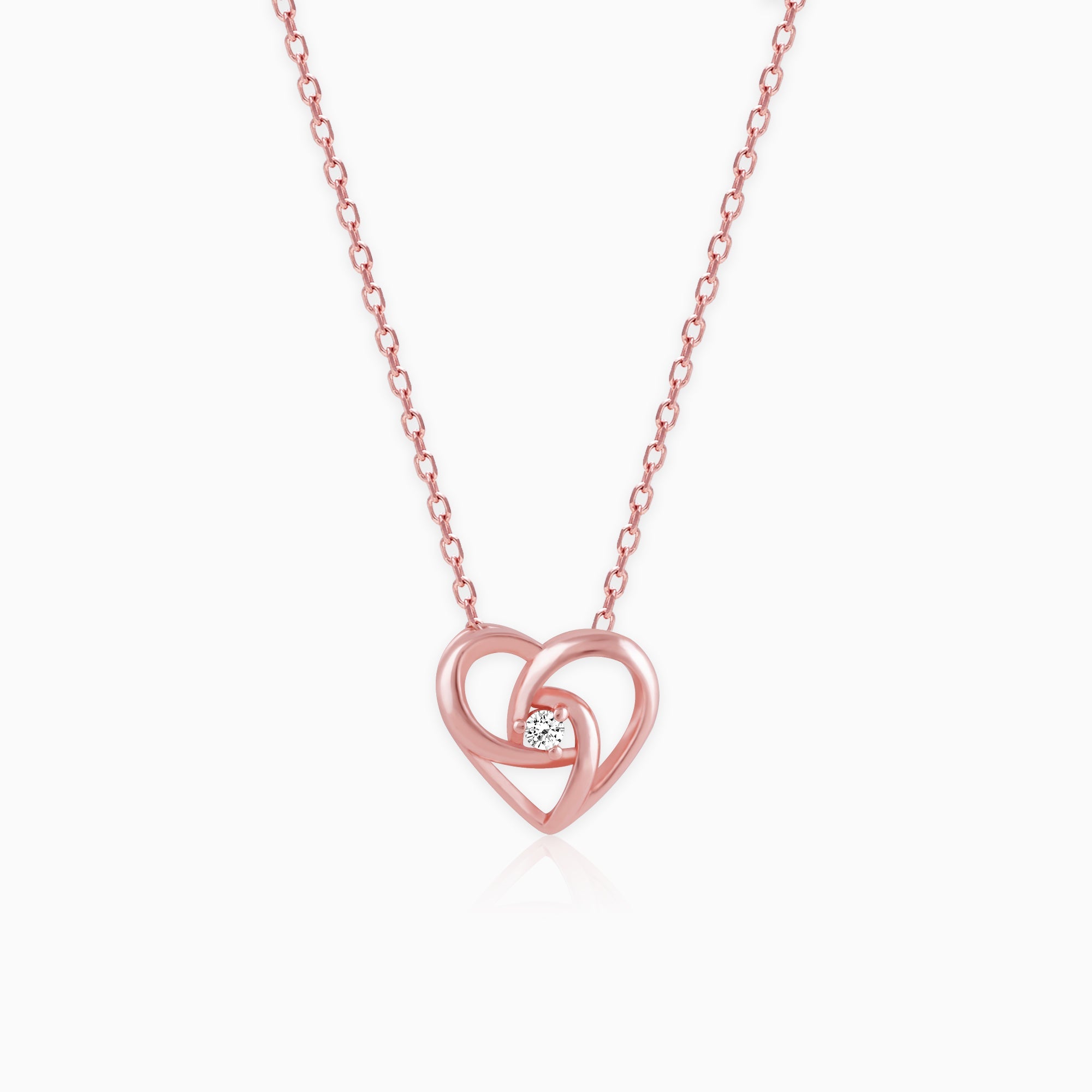 Rose Gold Meandering Heart Pendant