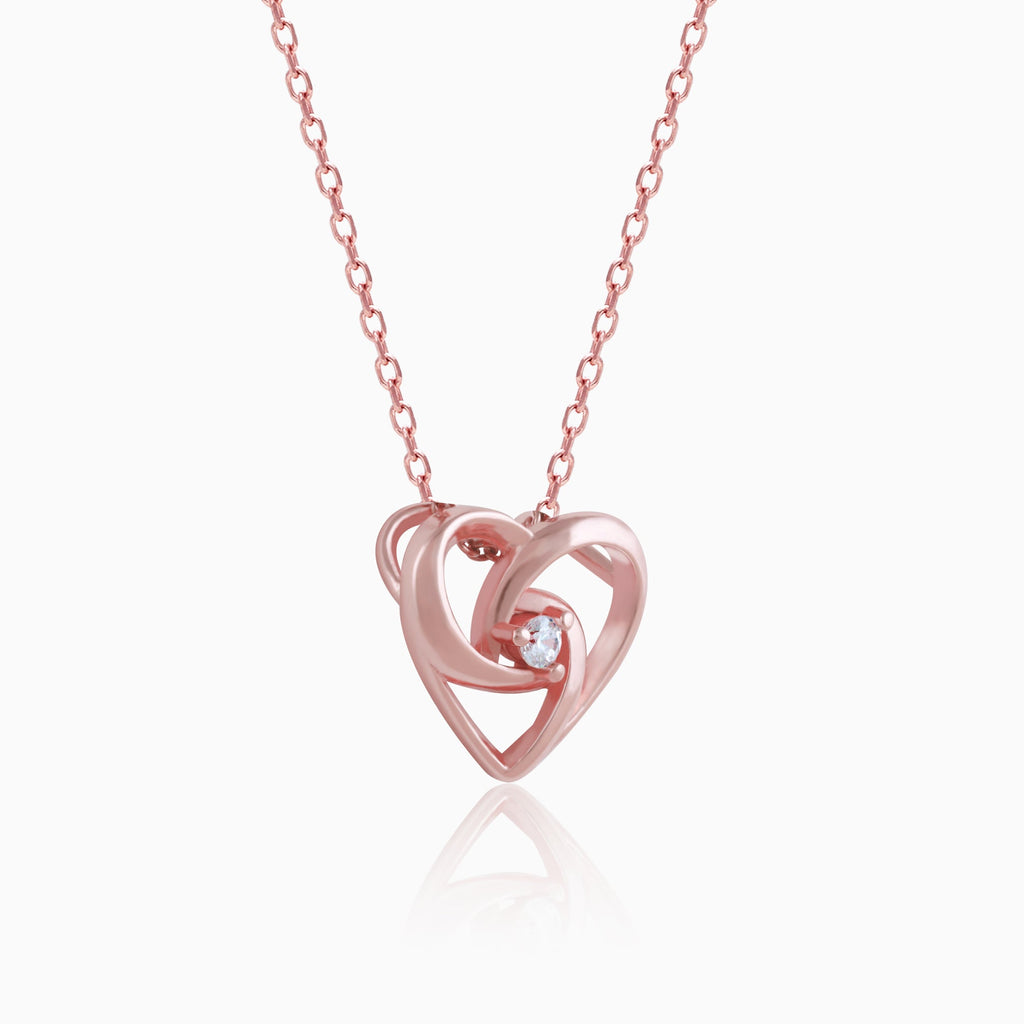 Rose Gold Meandering Heart Pendant
