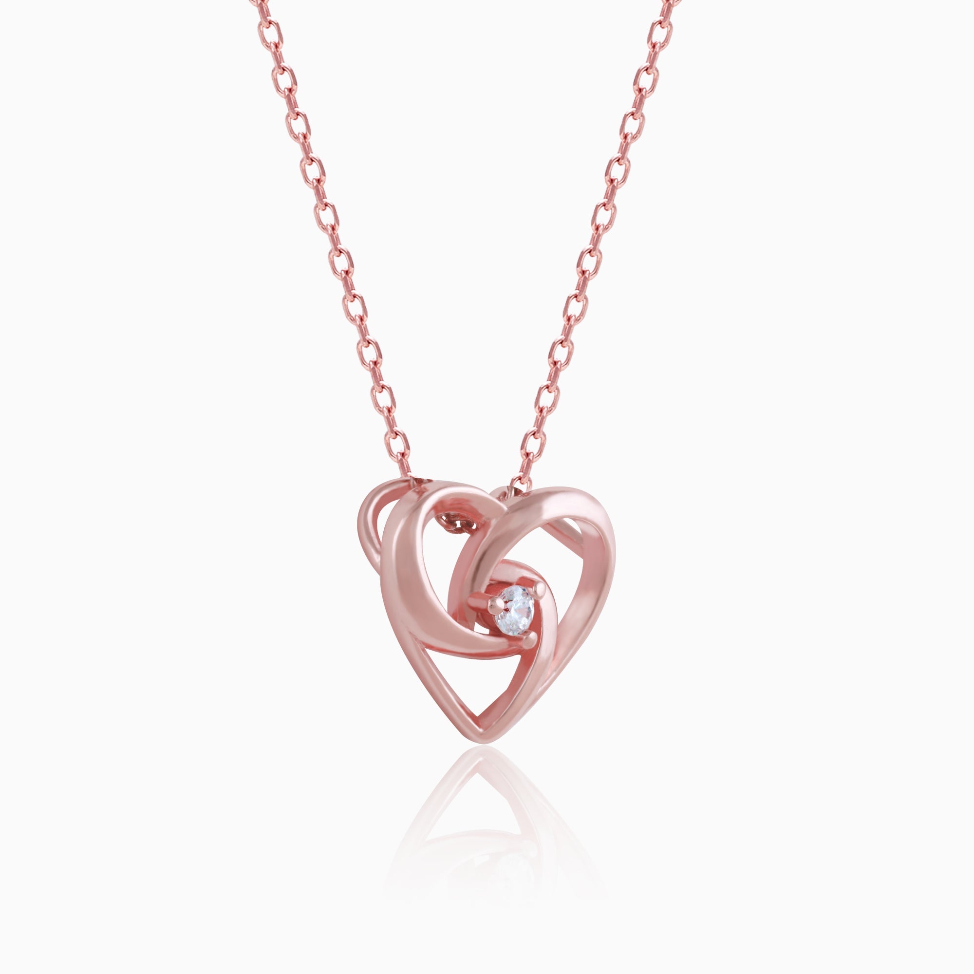Rose Gold Meandering Heart Pendant