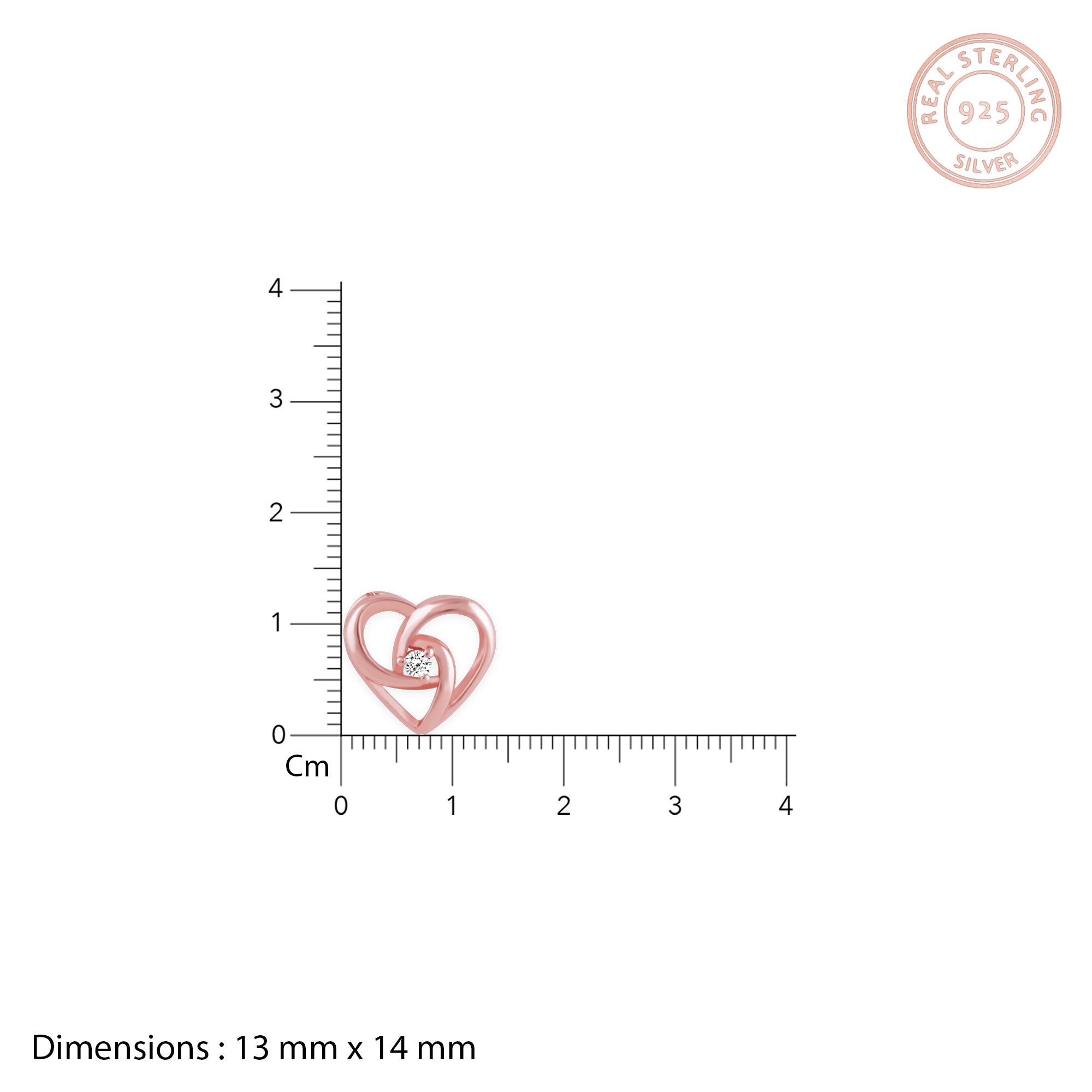 Rose Gold Meandering Heart Pendant