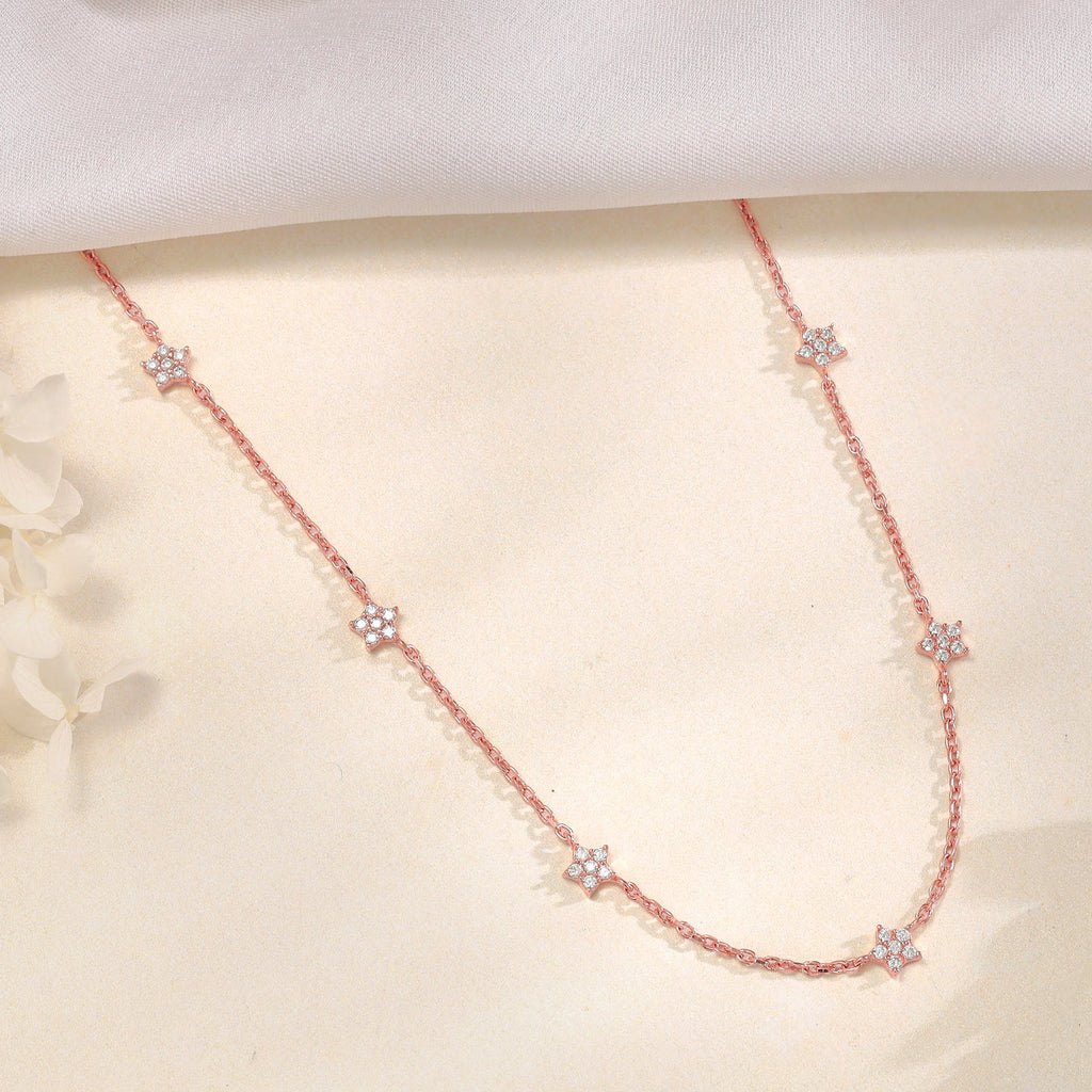 Rose Gold Star Constellation Necklace