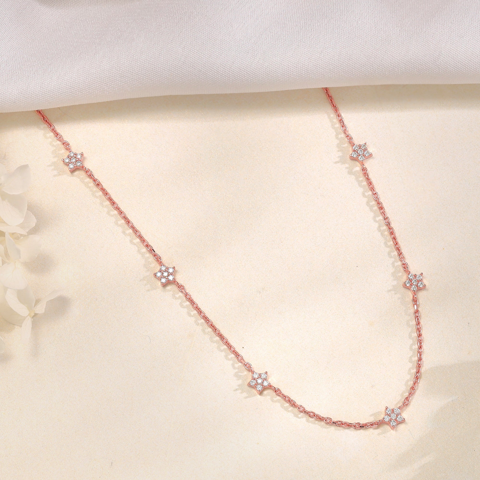 Rose Gold Star Constellation Necklace