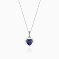 Silver Heart Of The Ocean Pendant With Link Chain