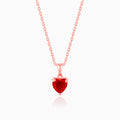 Rose Gold Loving in Red Pendant With Link Chain