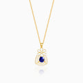 Golden Forever In Blue Pendant With Link Chain