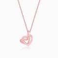 Rose Gold Double Trouble Heart Pendant With Link Chain